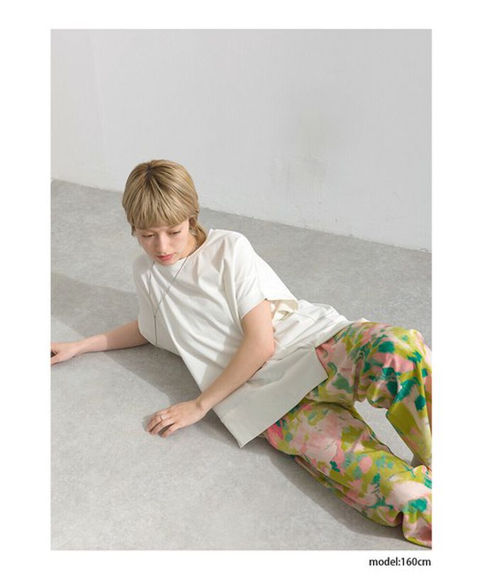 日本 le colis - 接觸冷感 前短後長落肩素色上衣-咖啡