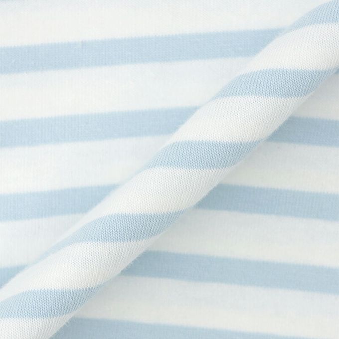 日本 petit main - [低價]接觸冷感 條紋短袖上衣-橘x白