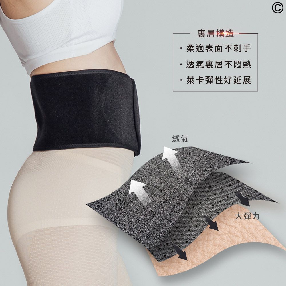 GIAT - 多功能調整型萊卡護腰帶(可放暖暖包)