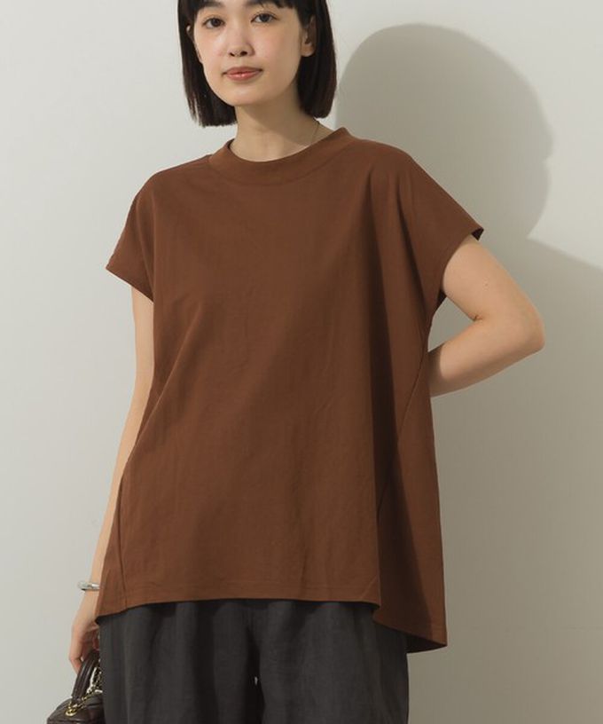 日本 Sans Souci 34+ - 接觸涼感 圓弧百搭法式袖上衣-圓點-黑