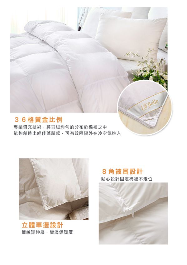 格蕾寢飾 Great Living - 義大利La Belle《匈牙利立體車邊水鳥羽毛絨暖冬被》 (特大)