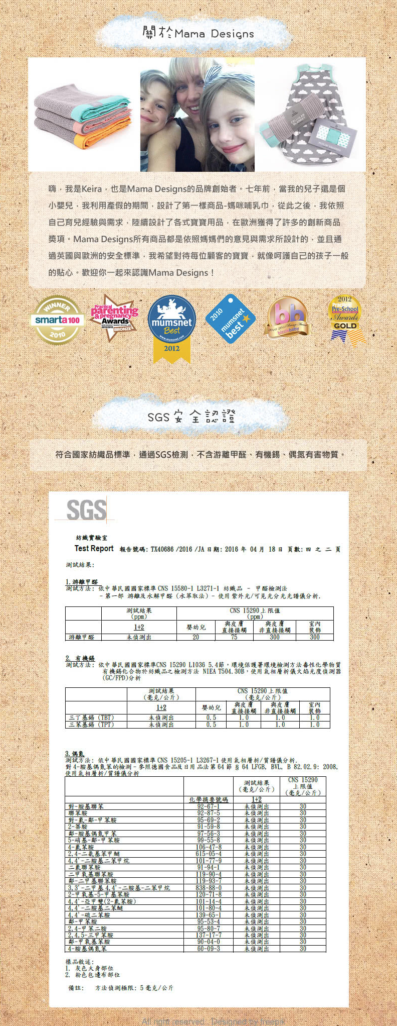 英國 Mama Designs - 100% 棉織透氣洞洞毯-櫻花粉 (S號)-70x90cm