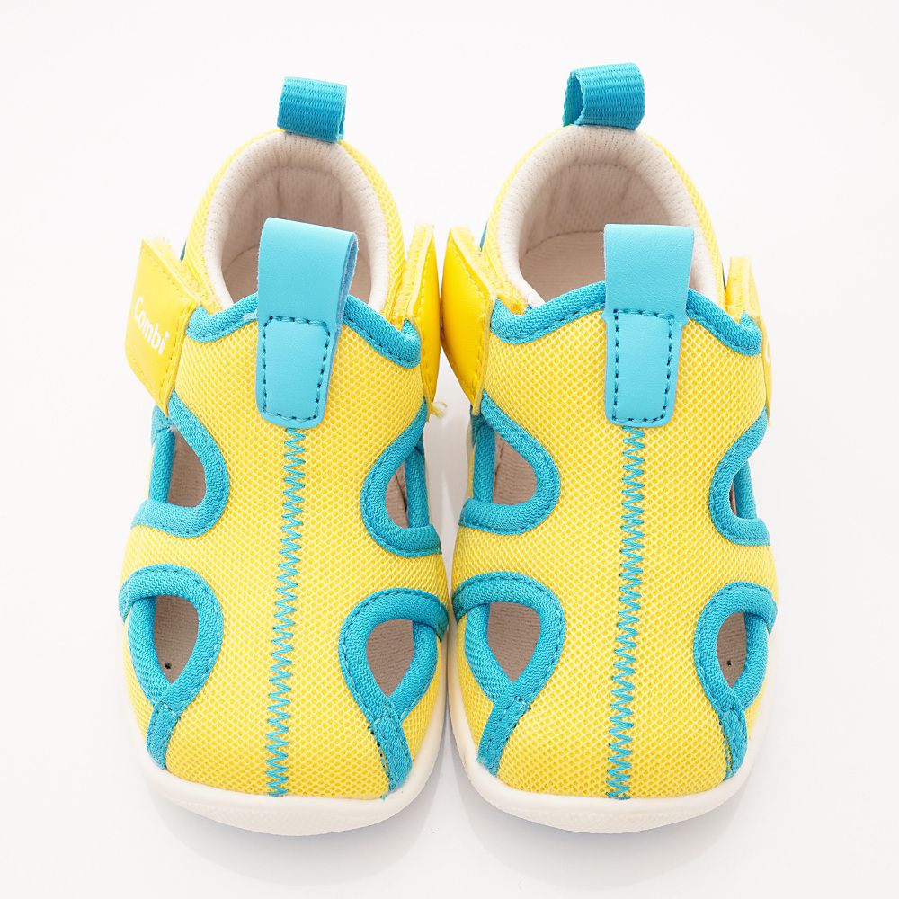 日本 Combi - 機能童鞋/學步鞋-護趾透氣學步涼鞋(寶寶段)-黃