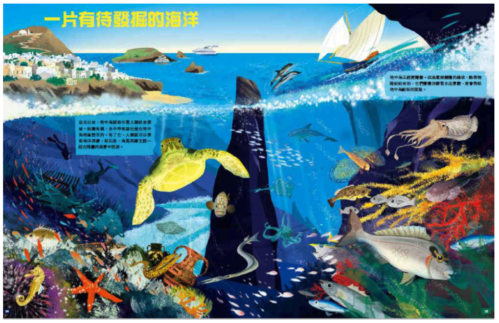 探索海洋大地圖：超乎想像的海底世界手繪百科 (精裝 / 140頁 /全彩印刷)