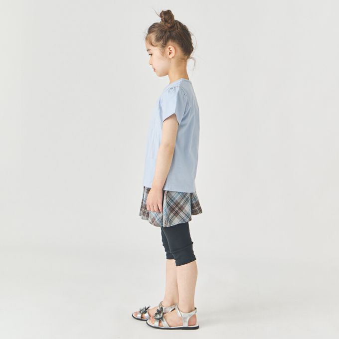 日本 evercloset - 100%棉 層次透明蕾絲短袖上衣-白