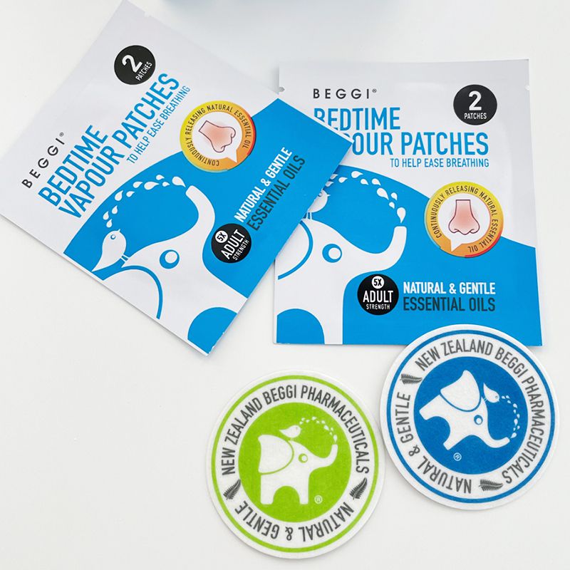 紐西蘭 BEGGI - 精油通鼻貼-大人款 (內附12小包)-共24片/盒