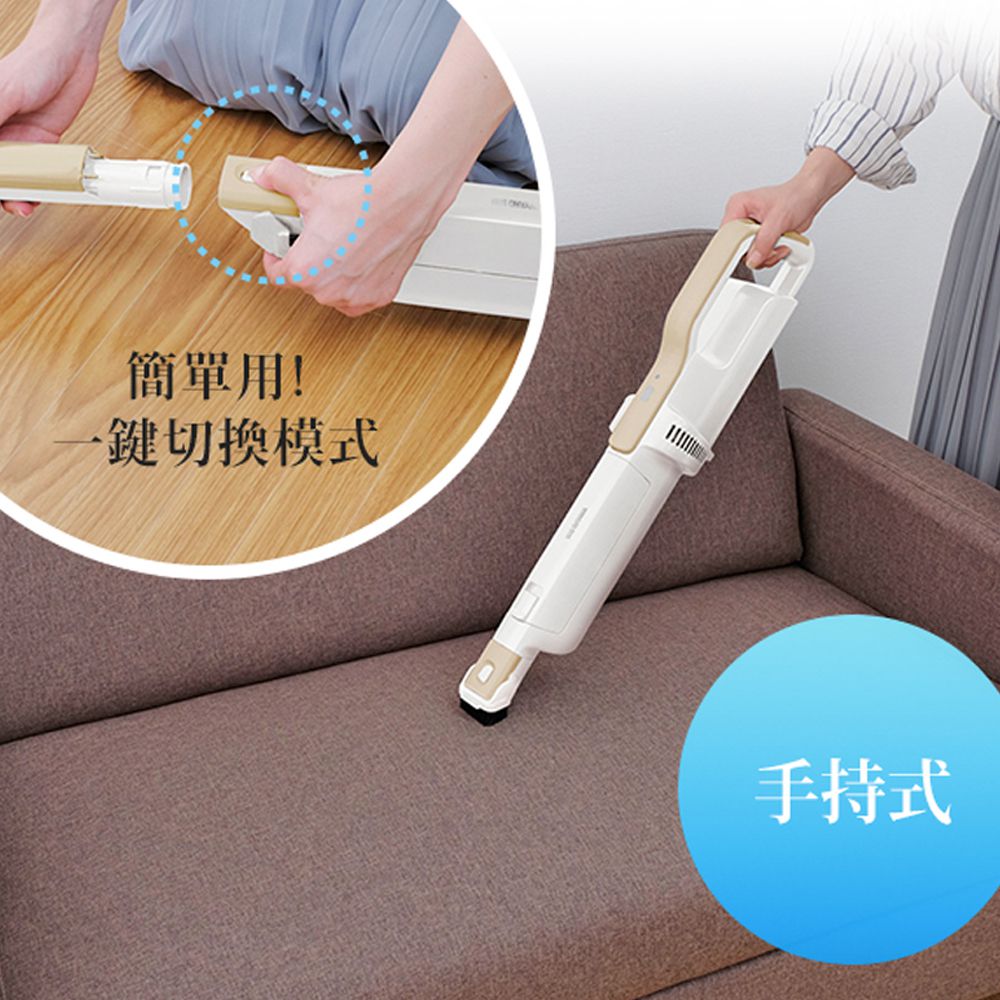 日本 IRIS OHYAMA - 輕鬆掃偵測灰塵無線吸塵器 IC-SLDCP6-金色