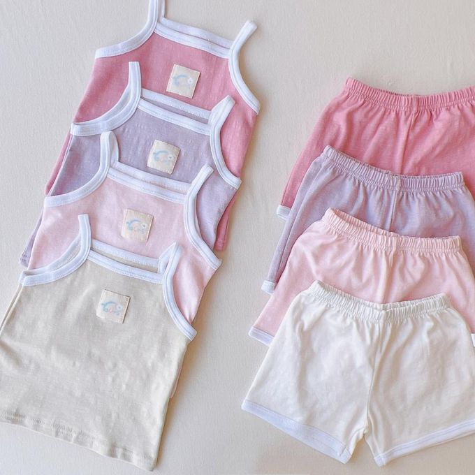 YOUrs - 棉甜寶寶短褲2件組-雲朵白+淡奶茶