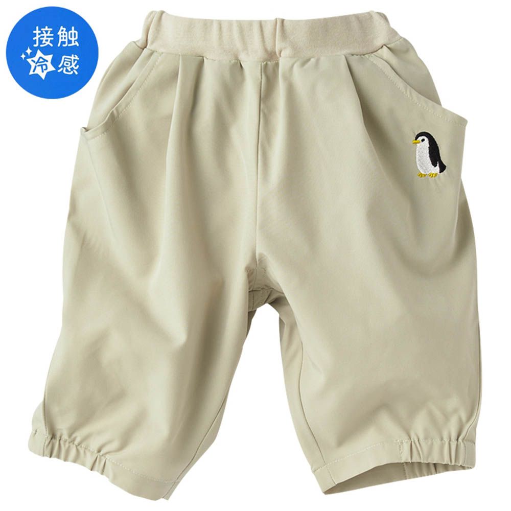 涼感7分褲-淺卡其色