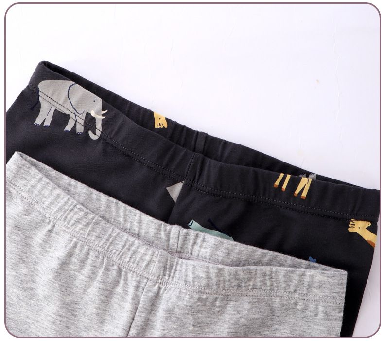 MAMDADKIDS - 萊卡棉長袖家居服套裝-非洲動物-灰色