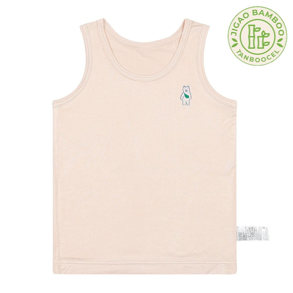竹纖維抗菌除臭透氣背心內衣(男寶)-呆萌熊熊-膚