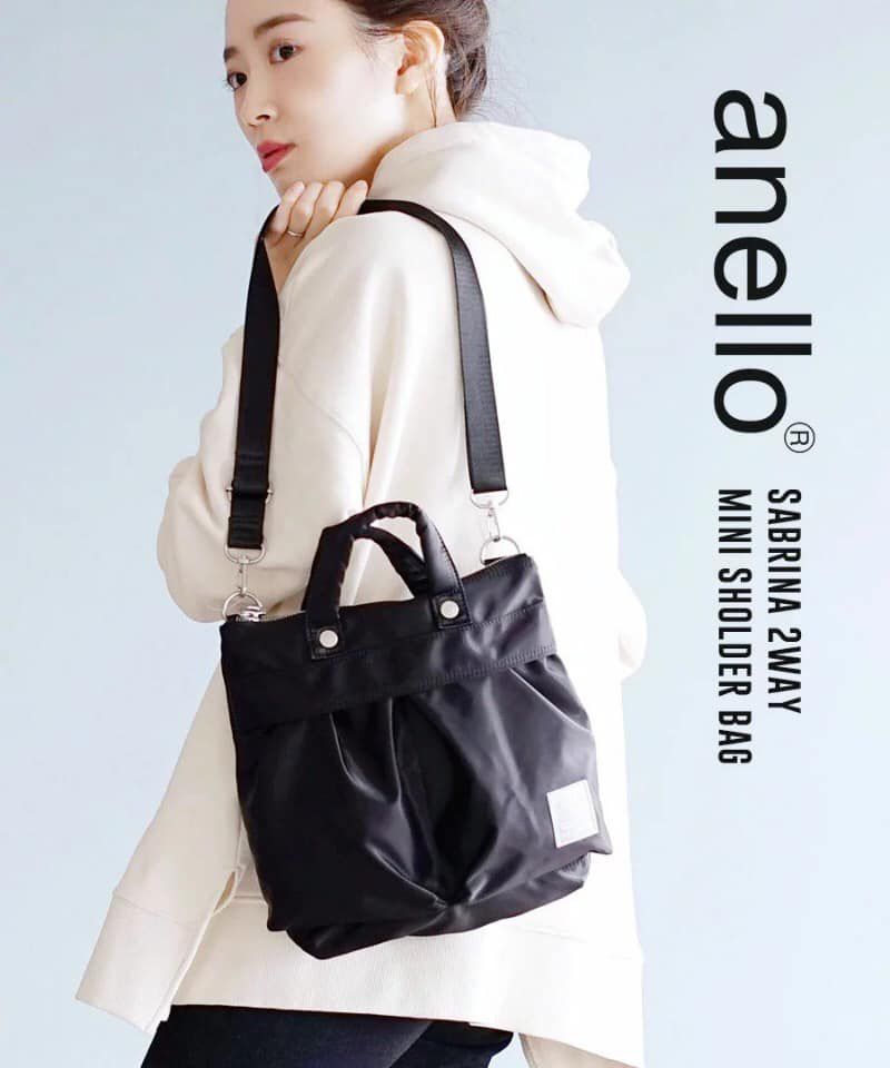 日本 Anello - 2way 高密度尼龍防潑水肩背包-橄欖綠 (26cm×25.5cm×4.5cm)