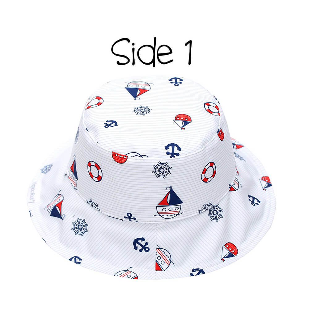 加拿大 flapjackkids - 雙面輕量遮陽帽/防曬帽-航海