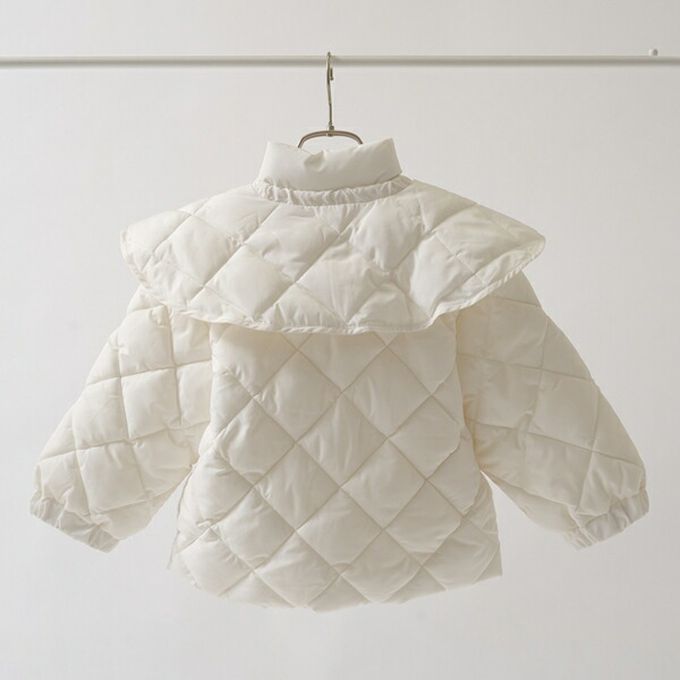 日本 Lycee mine - 注目斗篷領 柔軟絎縫保暖外套(領可拆)-可可