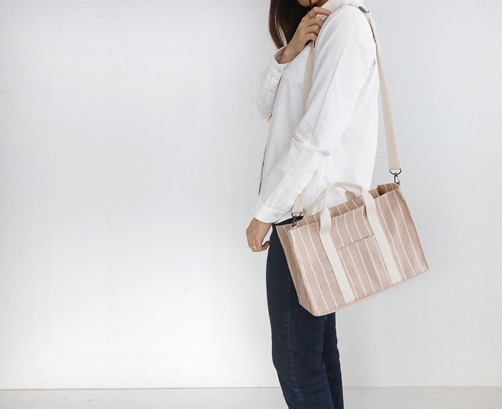 韓國 Conitale - 帆布多隔層媽媽包/推車收納袋-質感灰 (31X22X15cm)