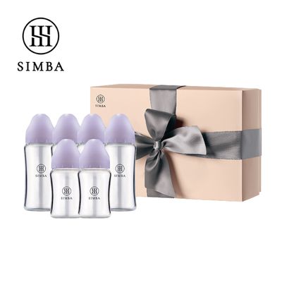 Simba 小獅王辛巴 - 蘊蜜質金玻璃寬口奶瓶禮盒-紫芙