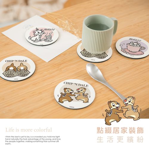 迪士尼 Disney 簡約系列【簡約瑪麗貓】珪藻土軟式吸水杯墊 吸水墊 二入組 台灣製造10x10x0.5cm
