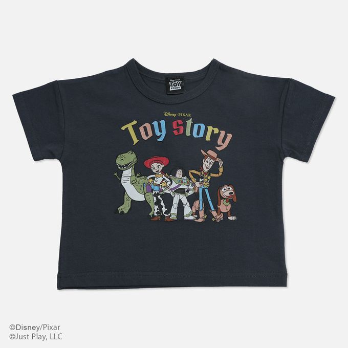 日本 Chil2 - 迪士尼聯名 純棉短袖上衣-抱抱龍&巴斯光年-紫x白