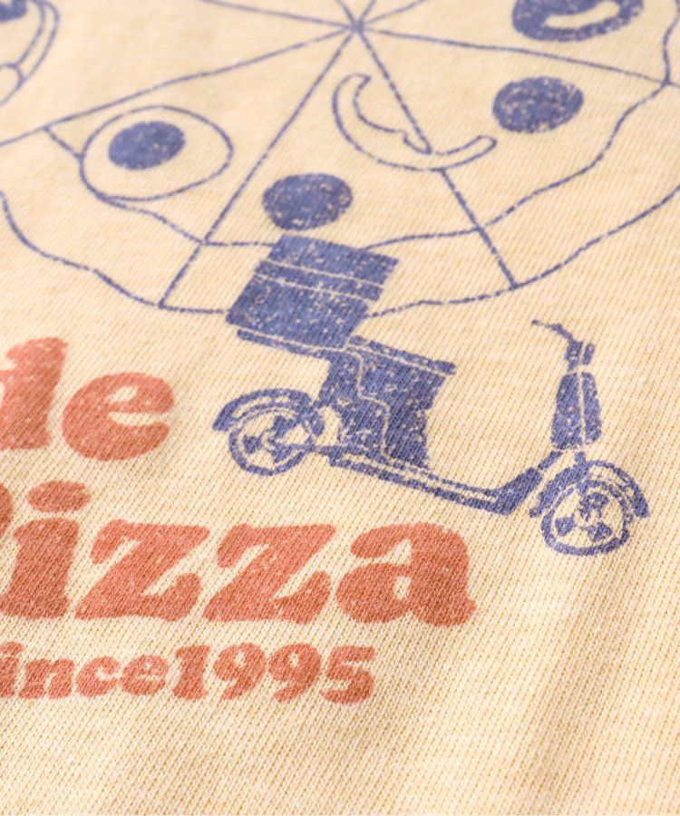 日本 BREEZE - 美式復古印花撞色邊短袖上衣-甜甜圈店-灰