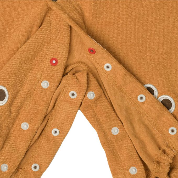 akachan honpo - 長袖造型連身衣-附帽子 獅子-咖啡色 (50~60cm)