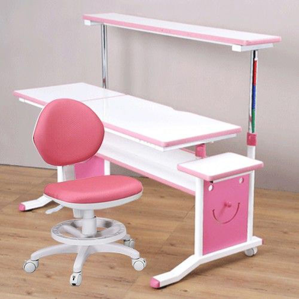 創意小天才 - 第五代兒童專用120cm調節桌二件組(桌+素養家椅)/兒童書桌椅-俏皮粉