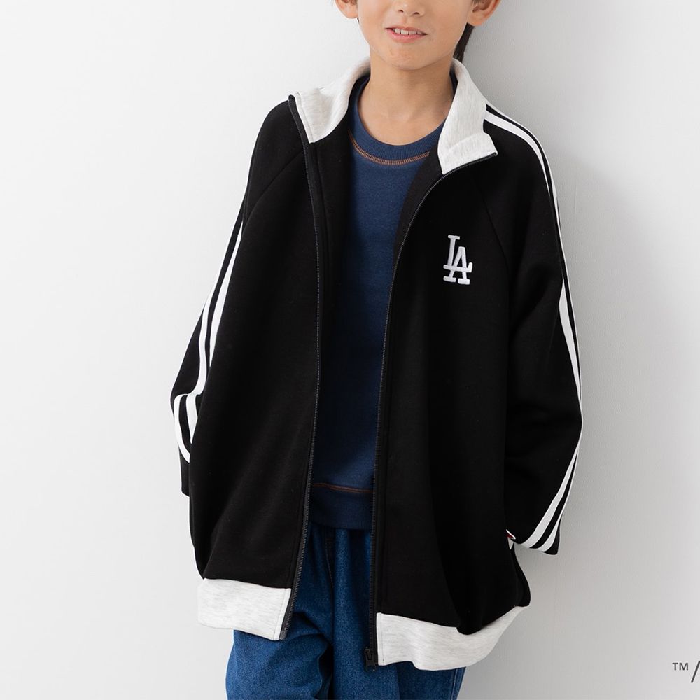 MLB聯名 休閒配色運動外套-洛杉磯道奇-黑