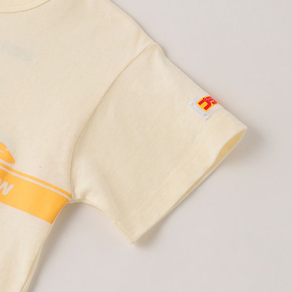 日本 petit main - 鐵道王國聯名 印花短袖上衣-JR電車-黃