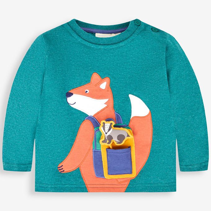 英國 JoJo Maman BeBe - 幼/兒童超優質100%純棉長袖上衣-上學去