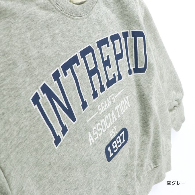 日本 BRANSHES - 街頭印花縮口長袖上衣-英文LOGO-淺藍