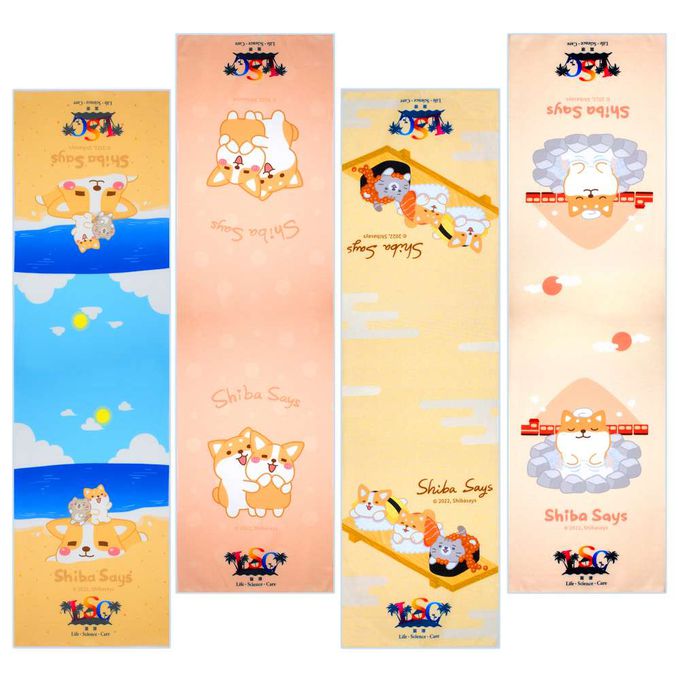 【富璟】柴語錄聯名款涼感巾-三入組四款可選 廢柴 阿吉 太子-鐵道溫泉