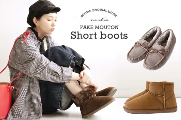 日本Zootie莫卡辛毛毛鞋/短靴/雪靴