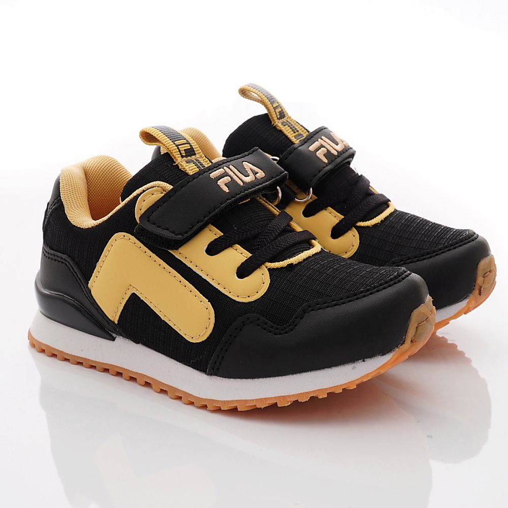 FILA - 經典慢跑鞋(中小童段)-運動鞋-黑黃