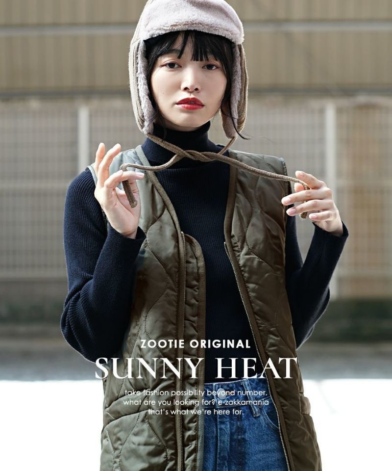 日本 zootie - SunnyHeat 防潑水蓄熱保暖長版背心-黑