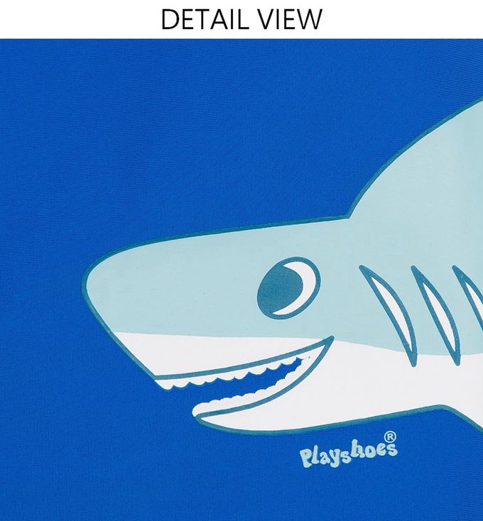 德國Playshoes - 抗UV防曬短袖兩件組兒童泳裝-鯊魚