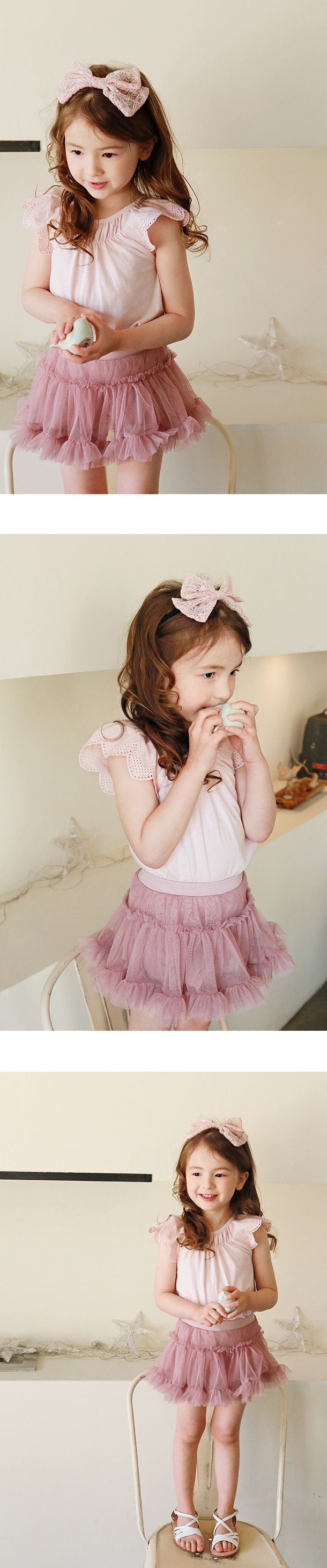 韓國 PuellaFLO - (剩7號)花瓣立體袖上衣-粉紅