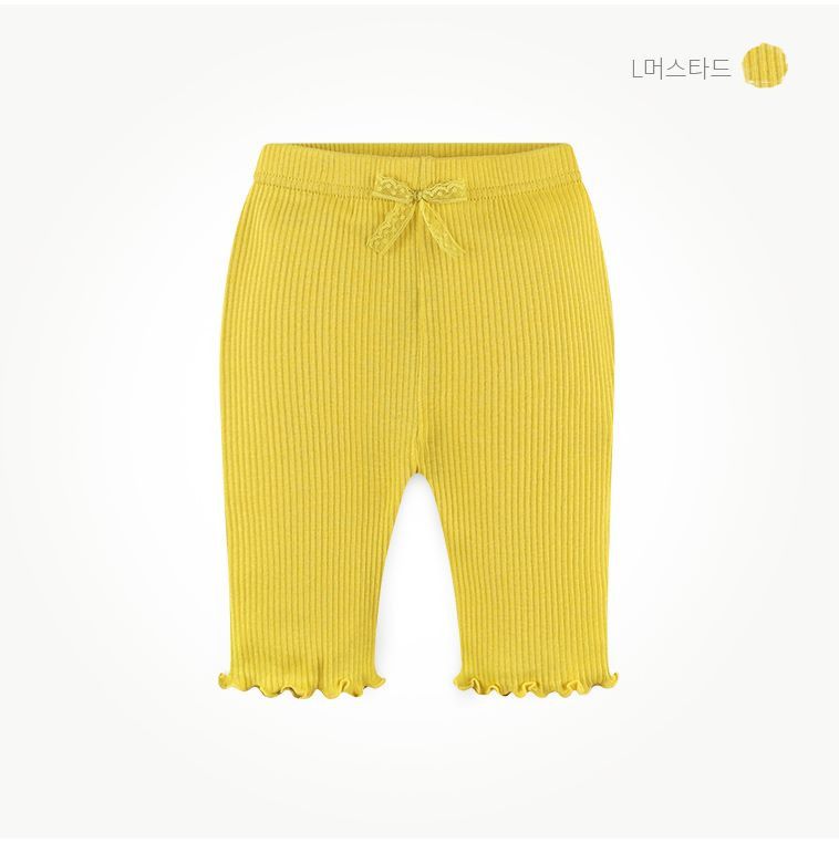 韓國 milk mile - 素色木耳邊五分內搭褲-深藍