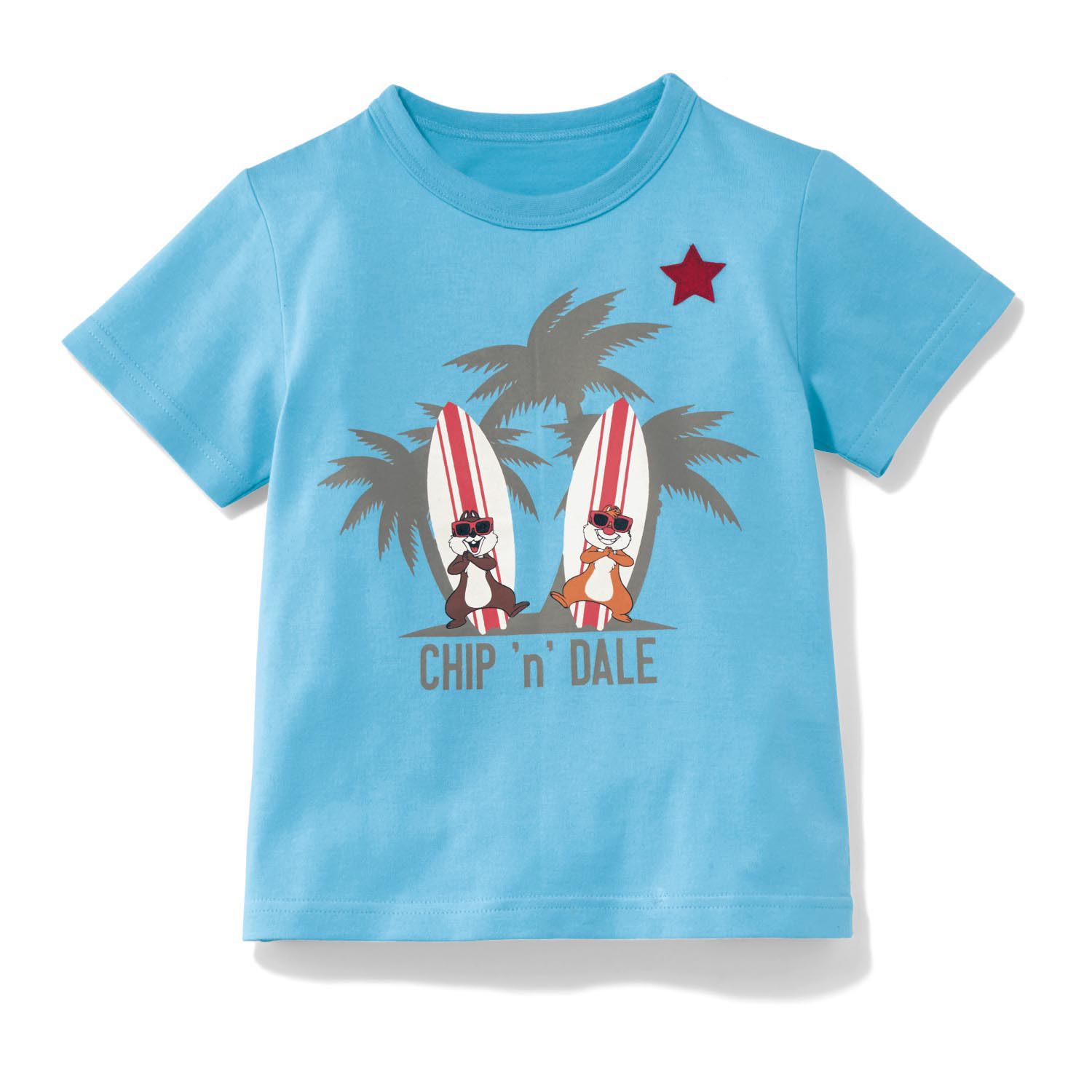 日本千趣會 - 迪士尼印花短T-奇奇蒂蒂衝浪-藍