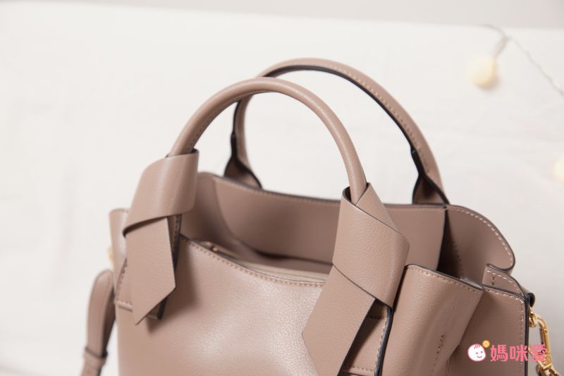 日本 COOCO - 仿皮緞帶造型托特包-海軍藍 (W22*H20*D12cm)