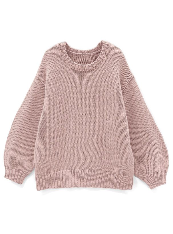 日本 GRL - 慵懶感落肩長版針織上衣-秋日橘 (F)