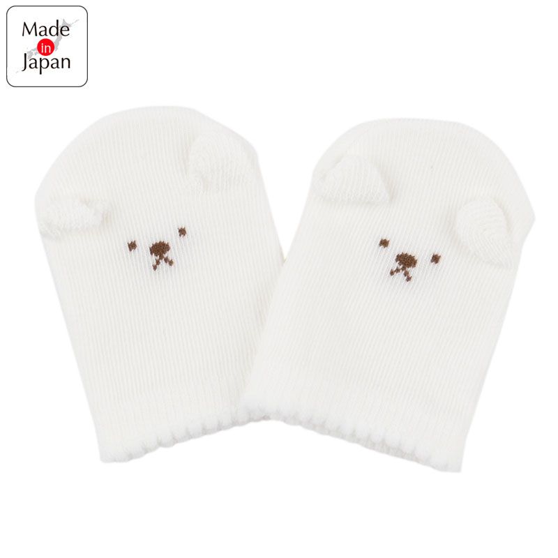 akachan honpo - 不易脫落手套-白熊-米白色 (50cm)