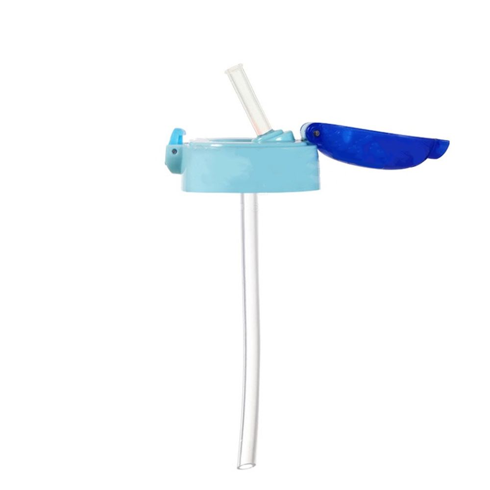 日本 SKATER - 兒童PET吸管水壺(480ml)-吸管上蓋-藍