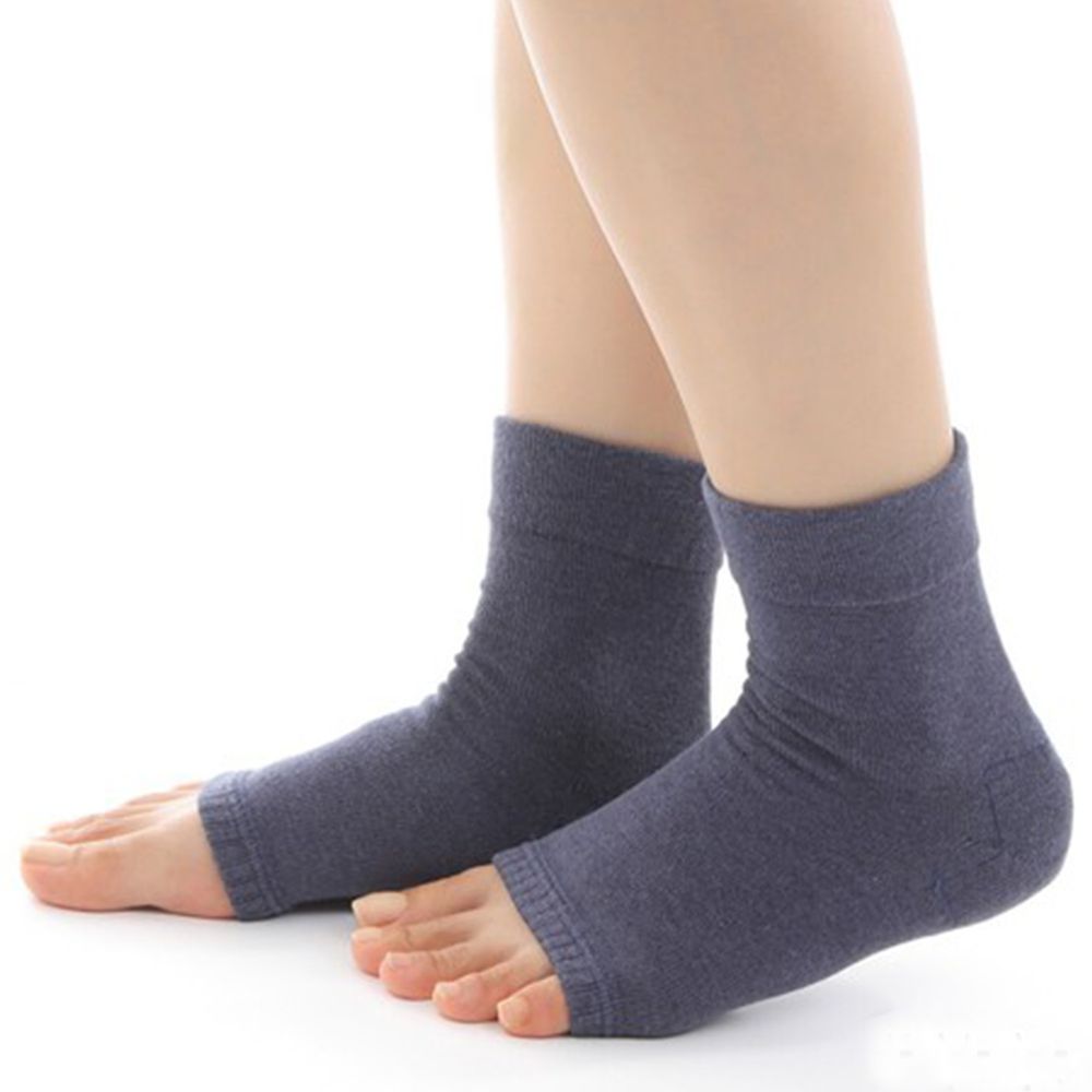 日本女裝代購 - 日本製 足跟保濕襪-海軍藍 (F)