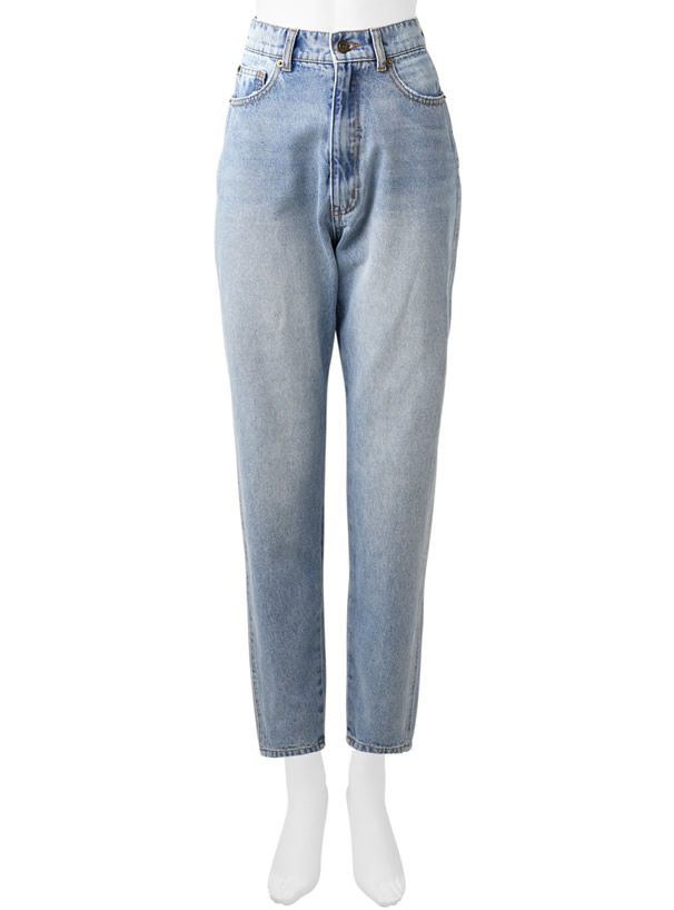 日本 GRL - 簡約直筒單寧牛仔褲-淺藍