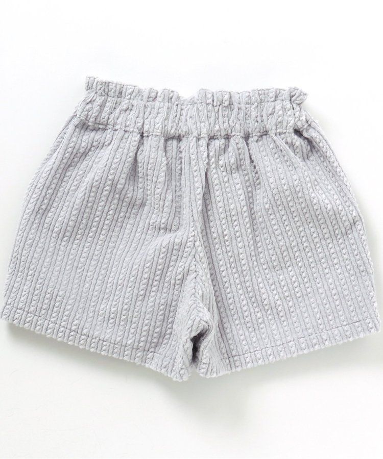 日本 apres les cours - 蝴蝶結口袋燈芯絨短褲-葡萄紫