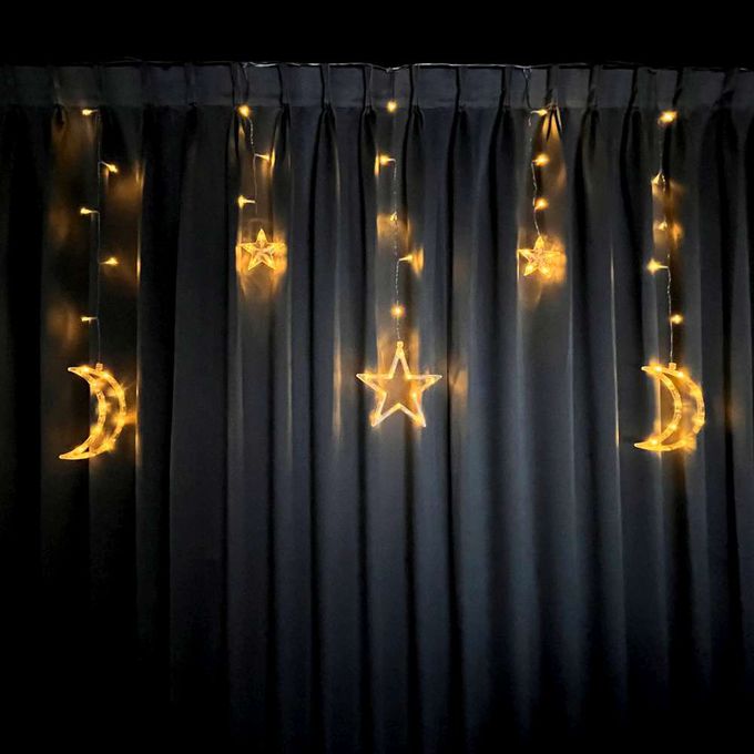 MODACore 摩達客 - LED 138冰條造型燈串電池燈+USB兩用充電 -暖白光/星星月亮造型款