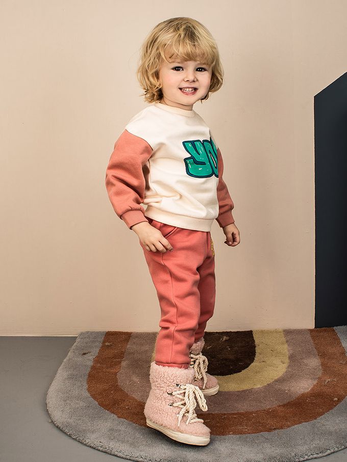 韓國Pimpollo - 大猩猩吃香蕉內刷毛上衣-橘