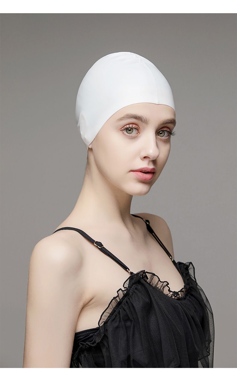 純色矽膠防水泳帽-淺藍色 (頭圍54-58cm)