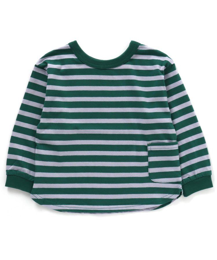 日本 BREEZE - 正反OK！圓領百搭長袖大學T-橫條紋-黑白