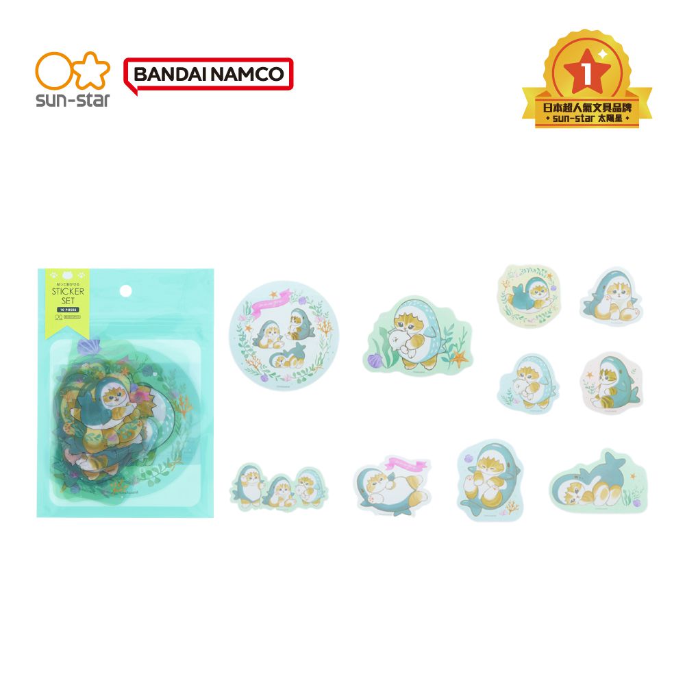 Mofusand 可愛裝扮造型貼紙-鯊魚