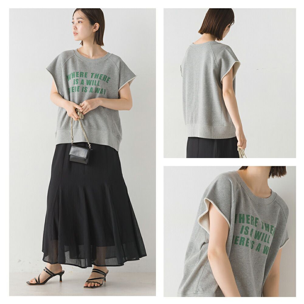 日本 OMNES - 美式復古印花無袖上衣-灰